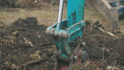 Digging earth excavator bucket Stock Footage 143340491