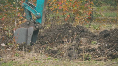 Digging earth excavator bucket Stock Footage 143689748
