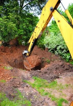Digging excavator Stock Photos