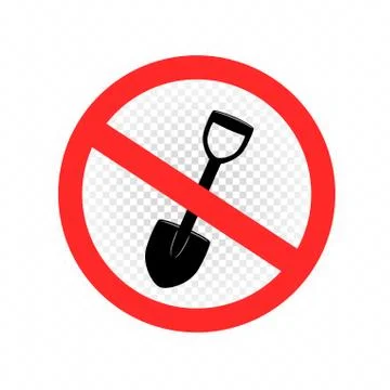 Digging is forbidden sign icon Illustrazione stock