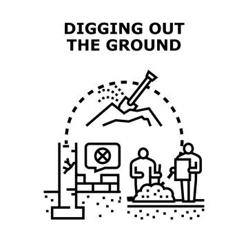Digging foundation for sustainable construction and development Stock Illustration