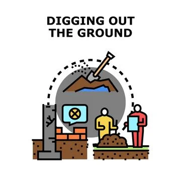Digging foundation for sustainable construction and development Stock Illustration