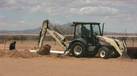 Digging Hole for Septic Tank Stock Footage 548592