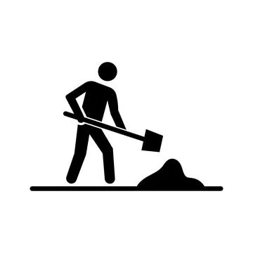Digging icon logo design template isolated illustration Stock Illustration