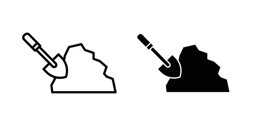 Digging icon symbol. Flat and Stroke Vector illustration Stockillustratie