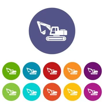 Digging machine icon, simple style Stock Illustration