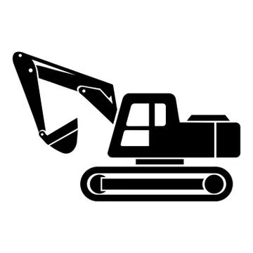 Digging machine icon, simple style Stock Illustration