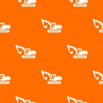 Digging machine pattern orange Stock Illustration