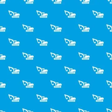Digging machine pattern vector seamless blue Illustrazione stock