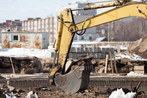 Digging machine scoop Stock Photos