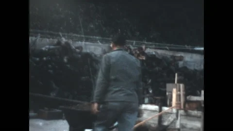 Digging a Pool Foundation 1955 Stock Footage 236532619