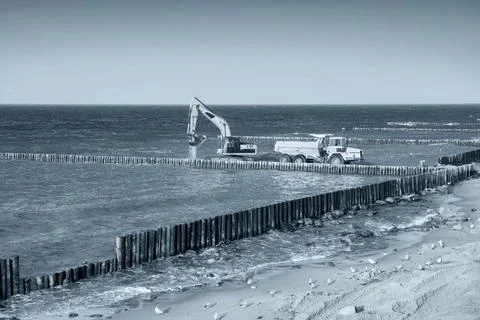 Digging the sea Stock Photos
