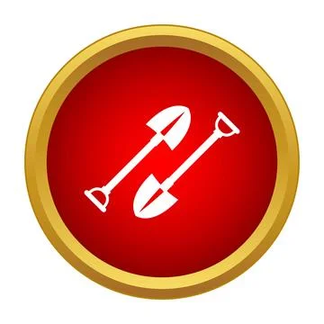 Digging shovels tool flat vector icon concept Stockillustratie