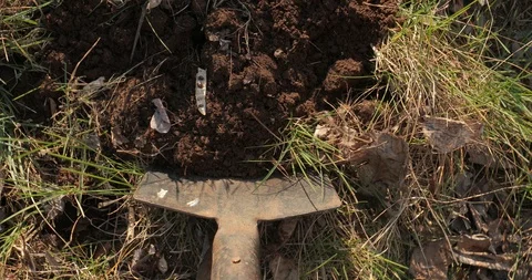 Digging soil POV footage Stock Footage 126233803