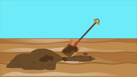 Digging the Soil with a Shovel Video stock 283890439