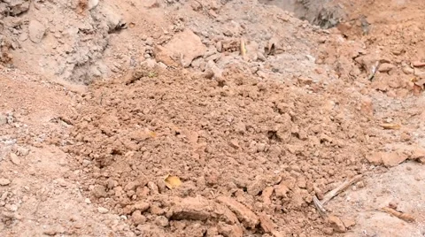 Digging. Throwing clay on the ground Stock Footage 68328273