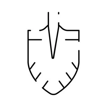 Digging tool line icon representing gardening and work Ilustración de archivo