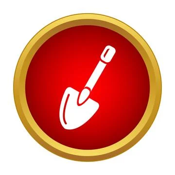 Digging tool shovel icon in red circle Illustrazione stock