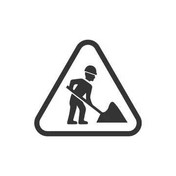 Digging, Under Construction Sign Stock Illustration