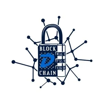 Digibyte blockchain logo graphic. DGB Digital asset concept. Crypto emblem with Illustrazione stock