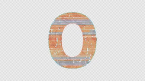 Digit 0 to 1 Switch in Cartoon Glitchy Style Stock Footage 254030295