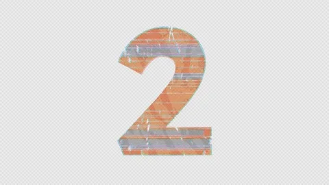 Digit 2 to 3 Switch in Cartoon Glitchy Style Stock Footage 254030214
