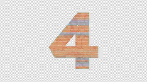 Digit 4 to 5 Switch in Cartoon Glitchy Style Stock Footage 254030151