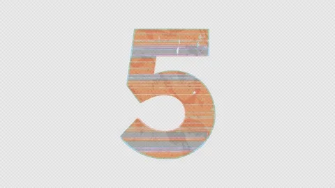 Digit 5 to 6 Switch in Cartoon Glitchy Style Stock Footage 254030042