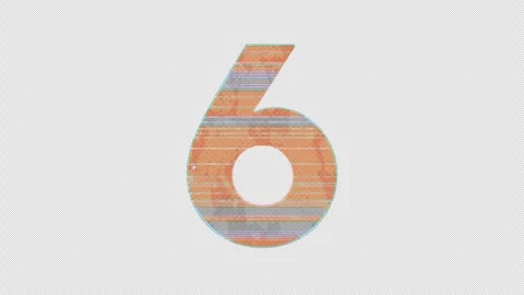 Digit 6 to 7 Switch in Cartoon Glitchy Style Stock Footage 254029954