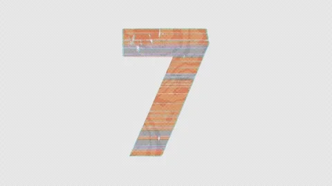 Digit 7 to 8 Switch in Cartoon Glitchy Style Stock Footage 254029904