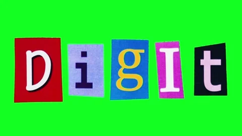 Digit Bright collage of ransom note style dynamic colorful collage depicting Stock Footage 343946080