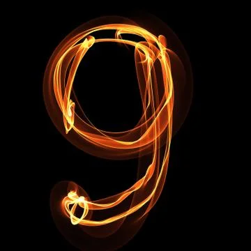 Digit in fire illustration 스톡 일러스트