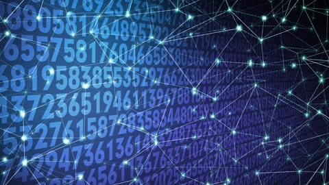Digit foundation of number science and algorithm in data science connecting Vídeo Stock 271176744