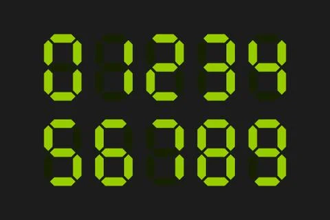 Digit green Numbers. Stock Illustration