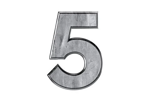 Digit made of metal Stock Illustration