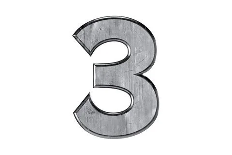 Digit made of metal Stock Illustration