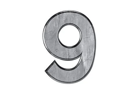 Digit made of metal Stock Illustration