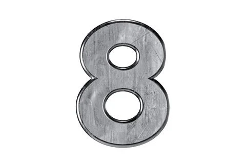 Digit made of metal 스톡 일러스트