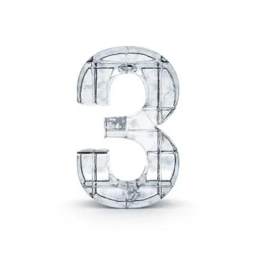 Digit made out of ice. 3D Stock Illustration