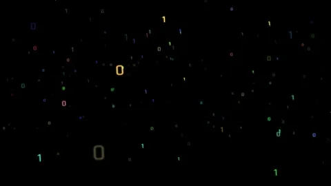 Digit Number 0 1 particle flow Stock Footage 330240718