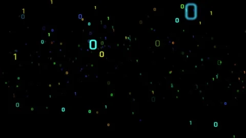 Digit Number 0 1 particle flow Stock Footage 330871364