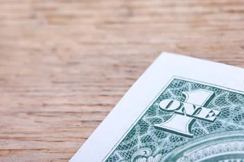 Digit One from dollar banknote close-up Stock Photos