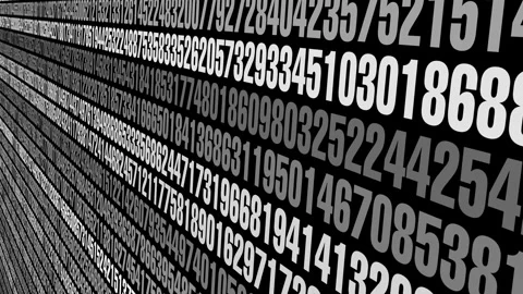 Digit prediction algorithm for numerical code sequence on black background Video stock 271196817