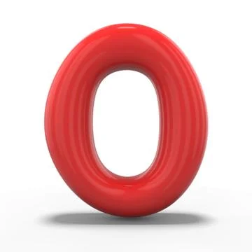 Digit zero made of inflatable balloon isolated on white background. 3D Illustrazione stock