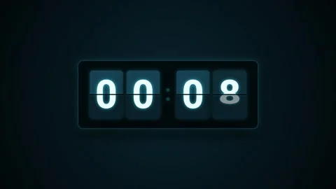 Digital 15 Seconds Countdown Timer with Glowing Cyan Neon Numbers Loop Stock-Footage 343097219