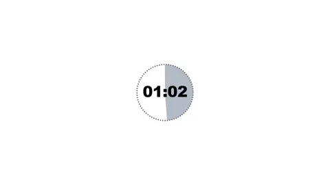 Digital 2 minute countdown timer with circular progress bar. 4K Stock Footage 340883055
