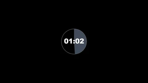 Digital 2 minute countdown timer with circular progress bar. 4K Stock Footage 340883057