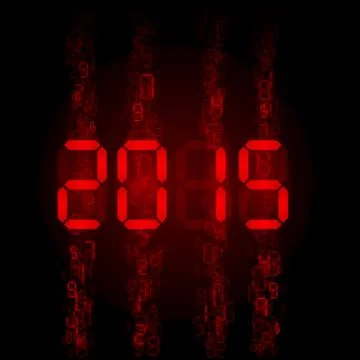 Digital 2015 numerals. Stockillustratie