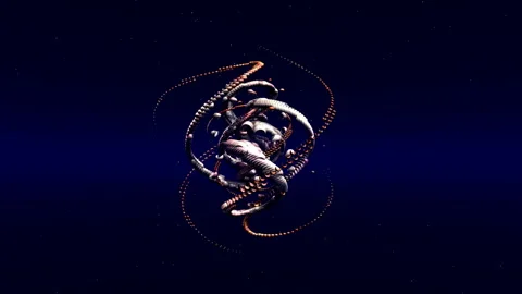 Digital 3D animation of alien fractal structures Stock Footage 136595657