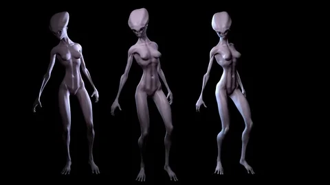 Digital 3D Animation of Aliens Stock Footage 83177977